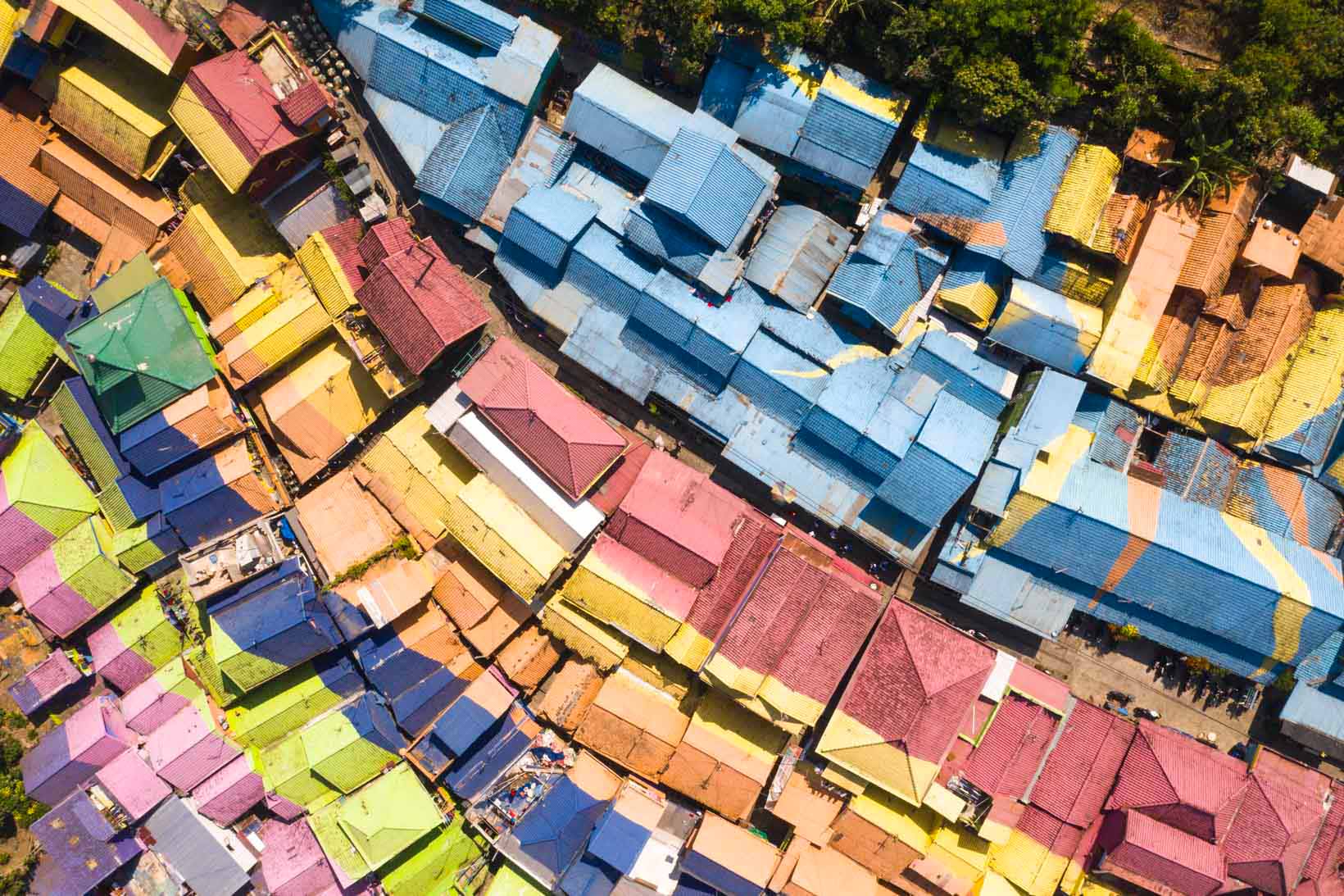 Villaggio arcobaleno Malang vista drone